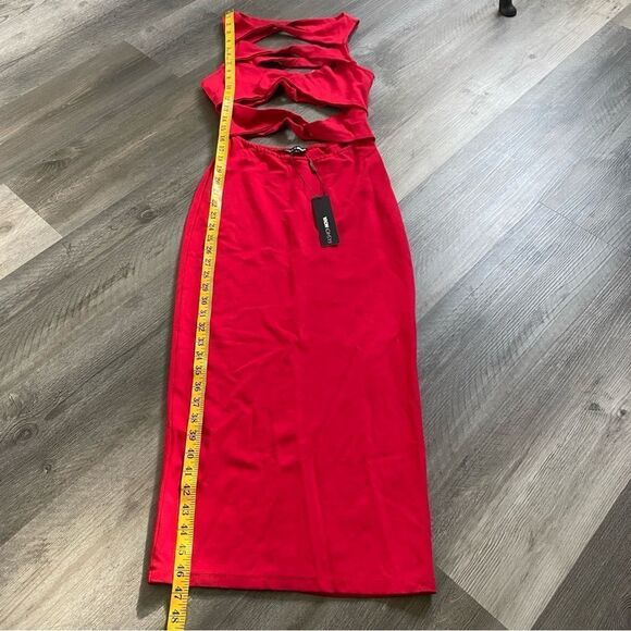 Fashion Nova Dress Only Missing You Cut Out Midi NEW - Picture 11 of 12